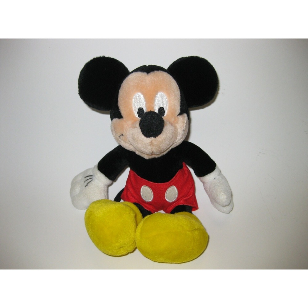 MICKEY MOUSE 10" DISNEY Stuffed Plush EUC Bean Bag Body & Feet Animal Toy‎